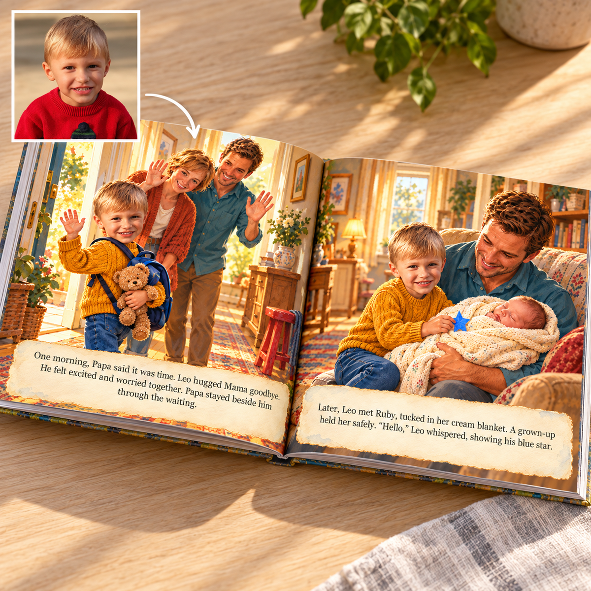 Leo and the Little New Arrival — Personalized Storybook