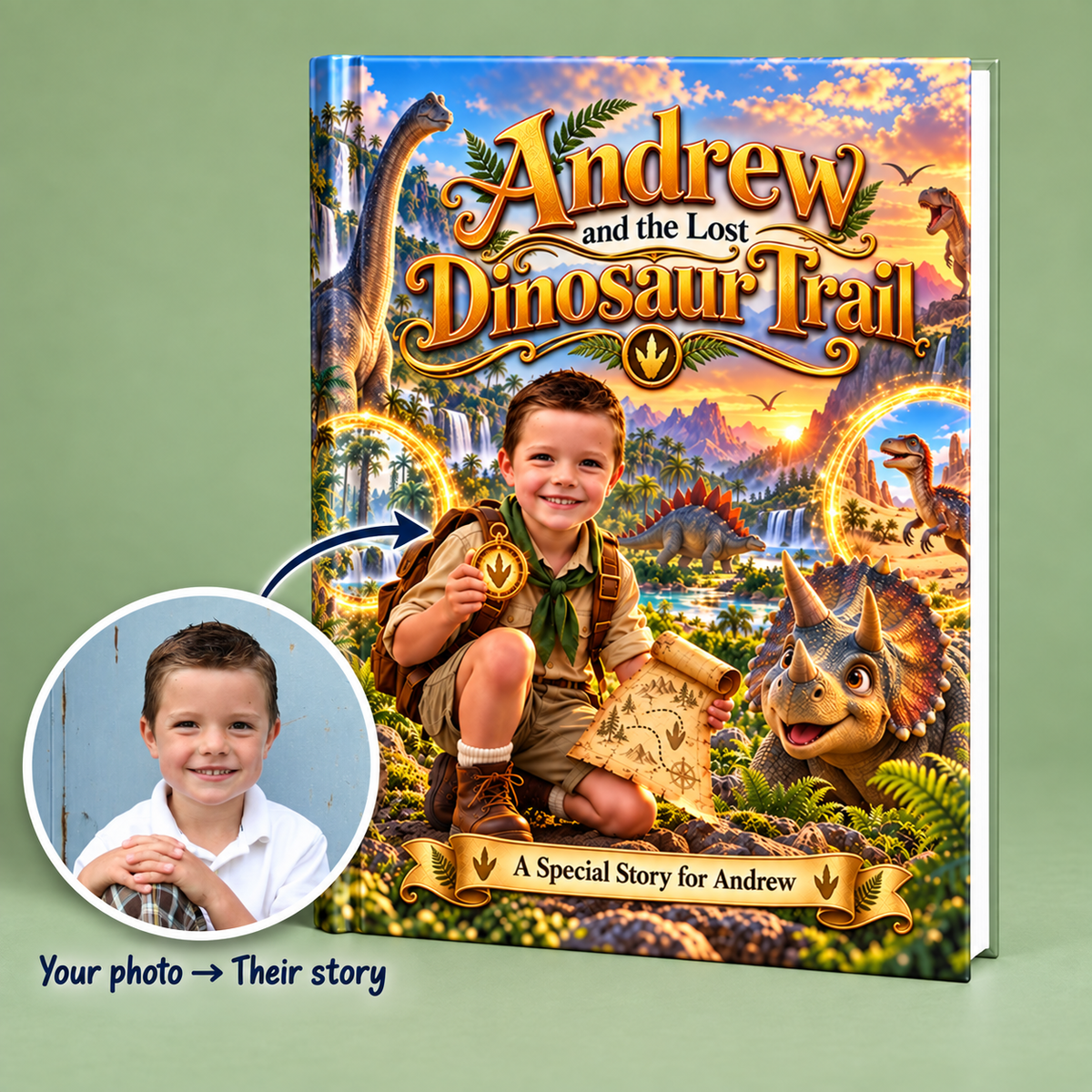 Andrew and the Lost Dinosaur Trail — Personalized Storybook