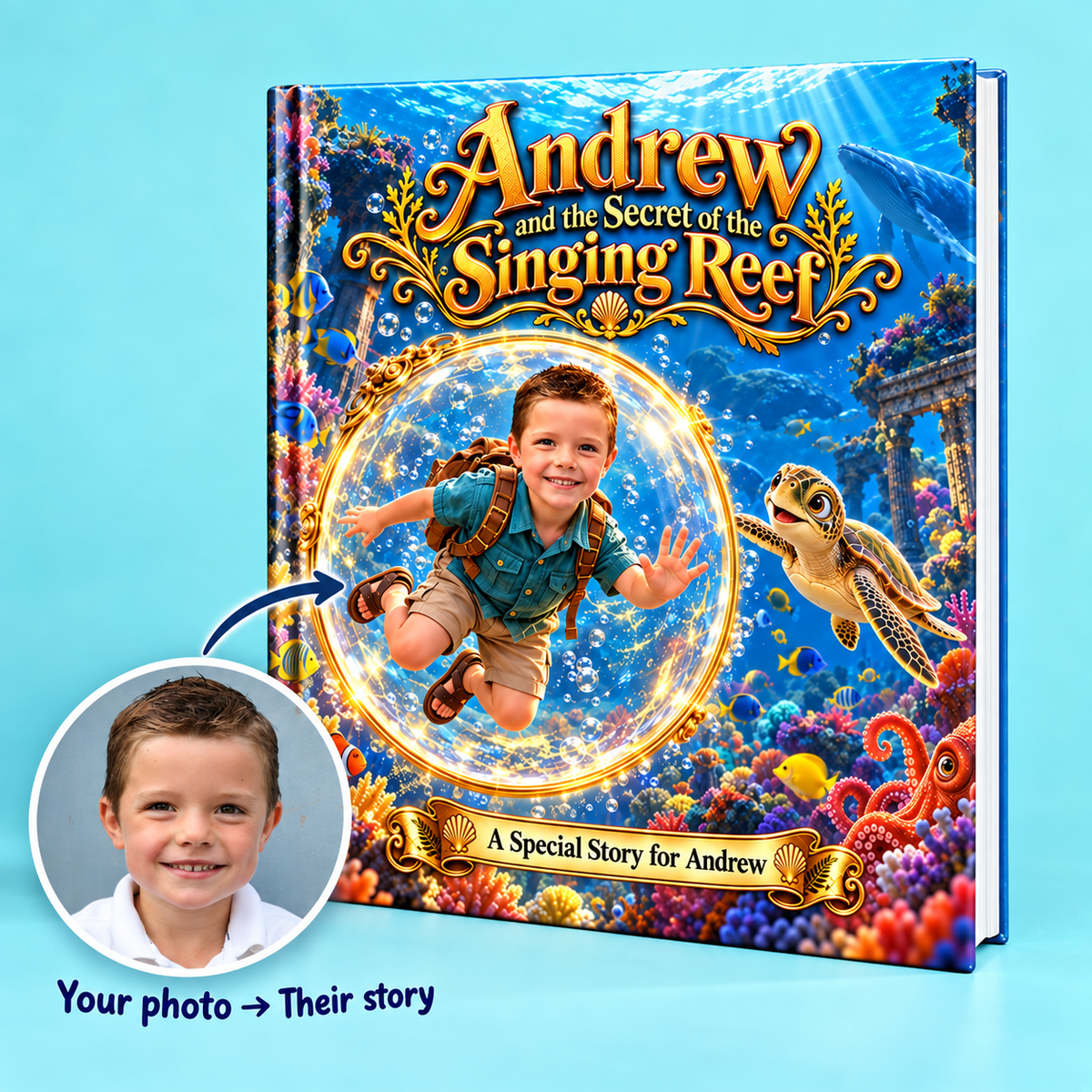 Andrew and the Secret of the Singing Reef — Personalized Storybook